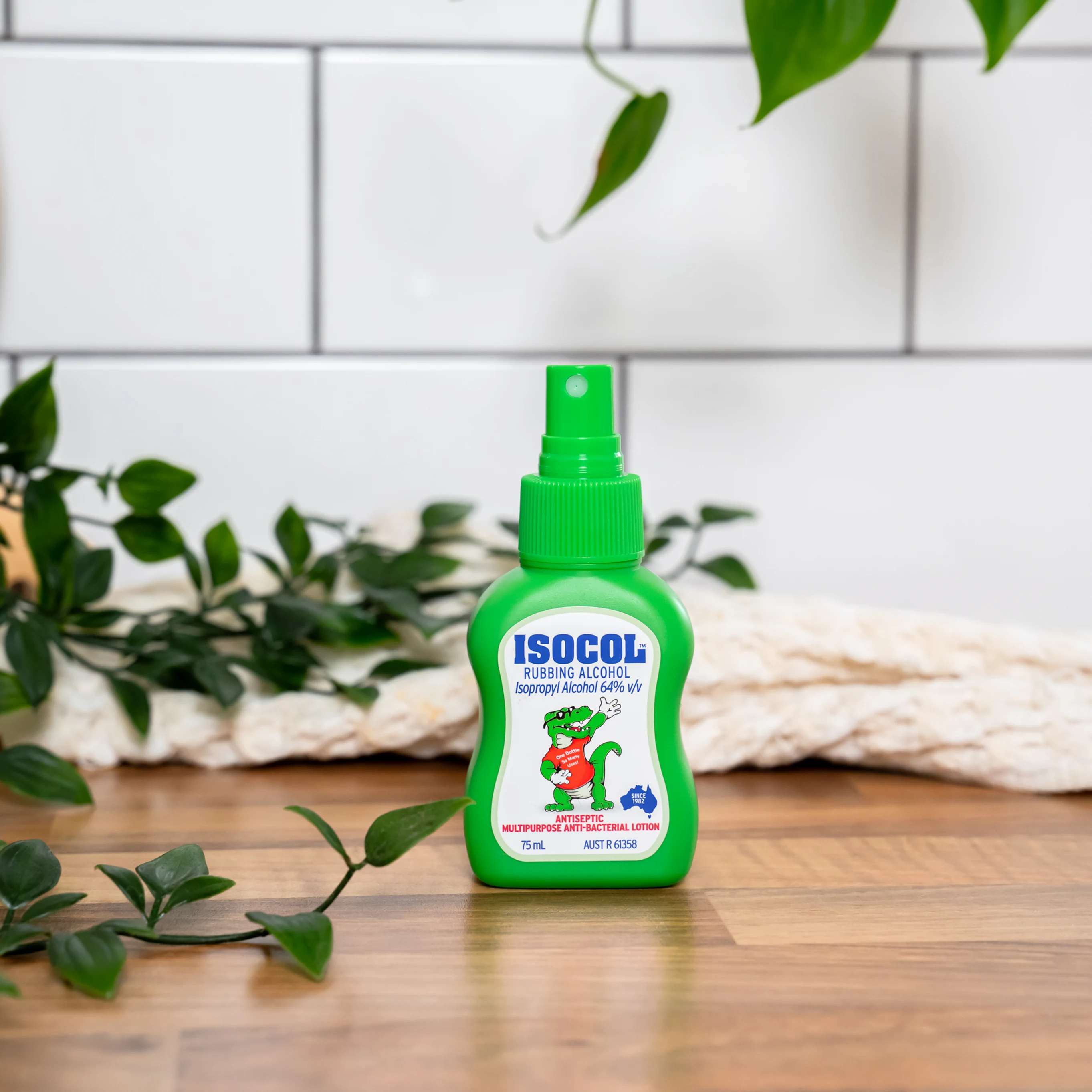 ISOCOL Rubbing Alcohol Antiseptic Spray 75ml bottle - Australian made antiseptic for home and travel use