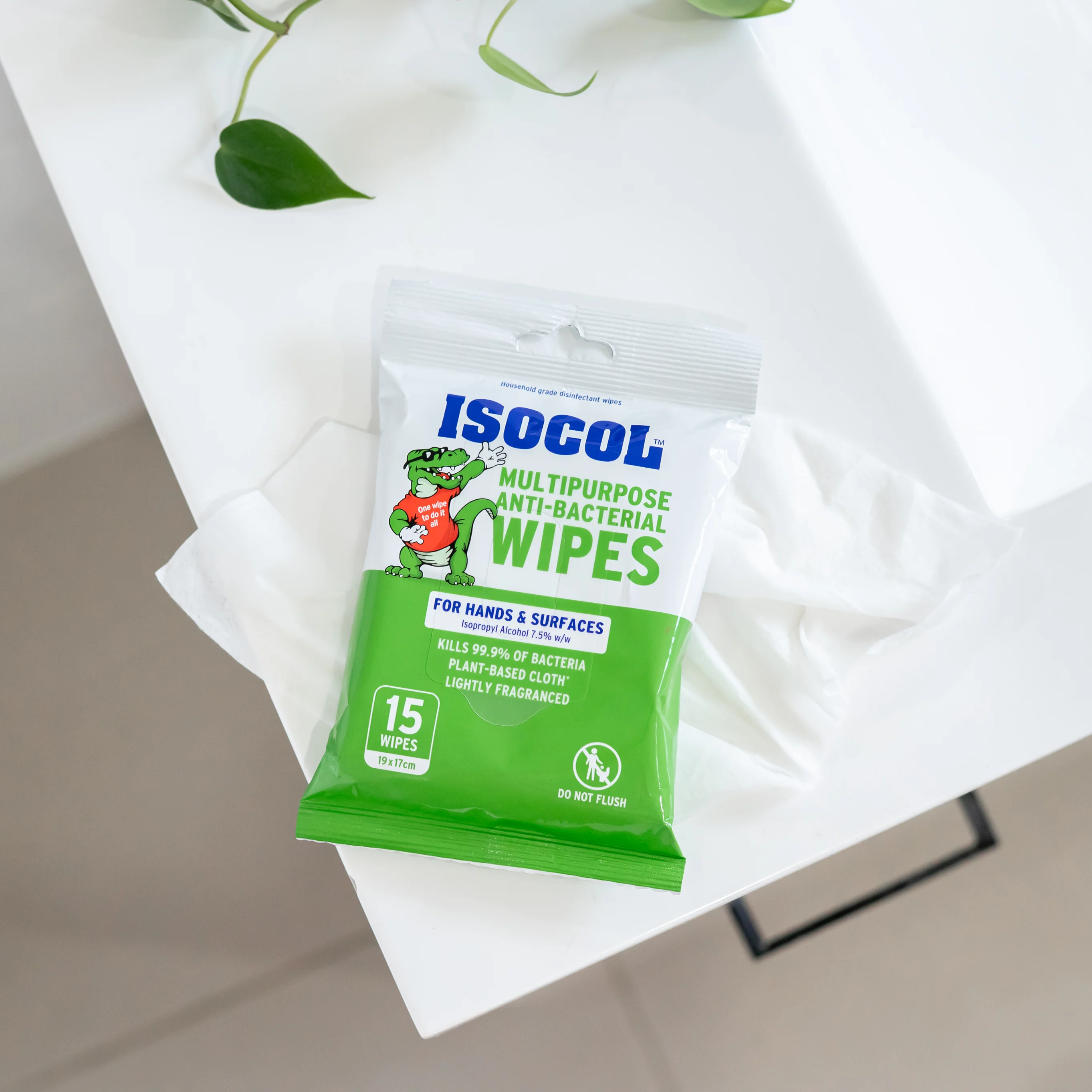 ISOCOL Multipurpose Anti-bacterial Wipes 15pk