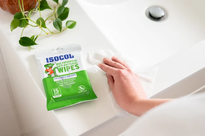 Introducing ISOCOL Multipurpose Anti-Bacterial Wipes: One Wipe for Every Mess